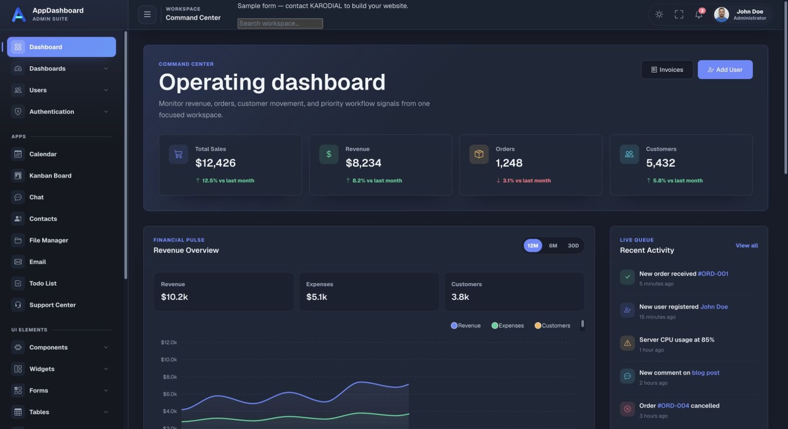 AppDashboard design preview