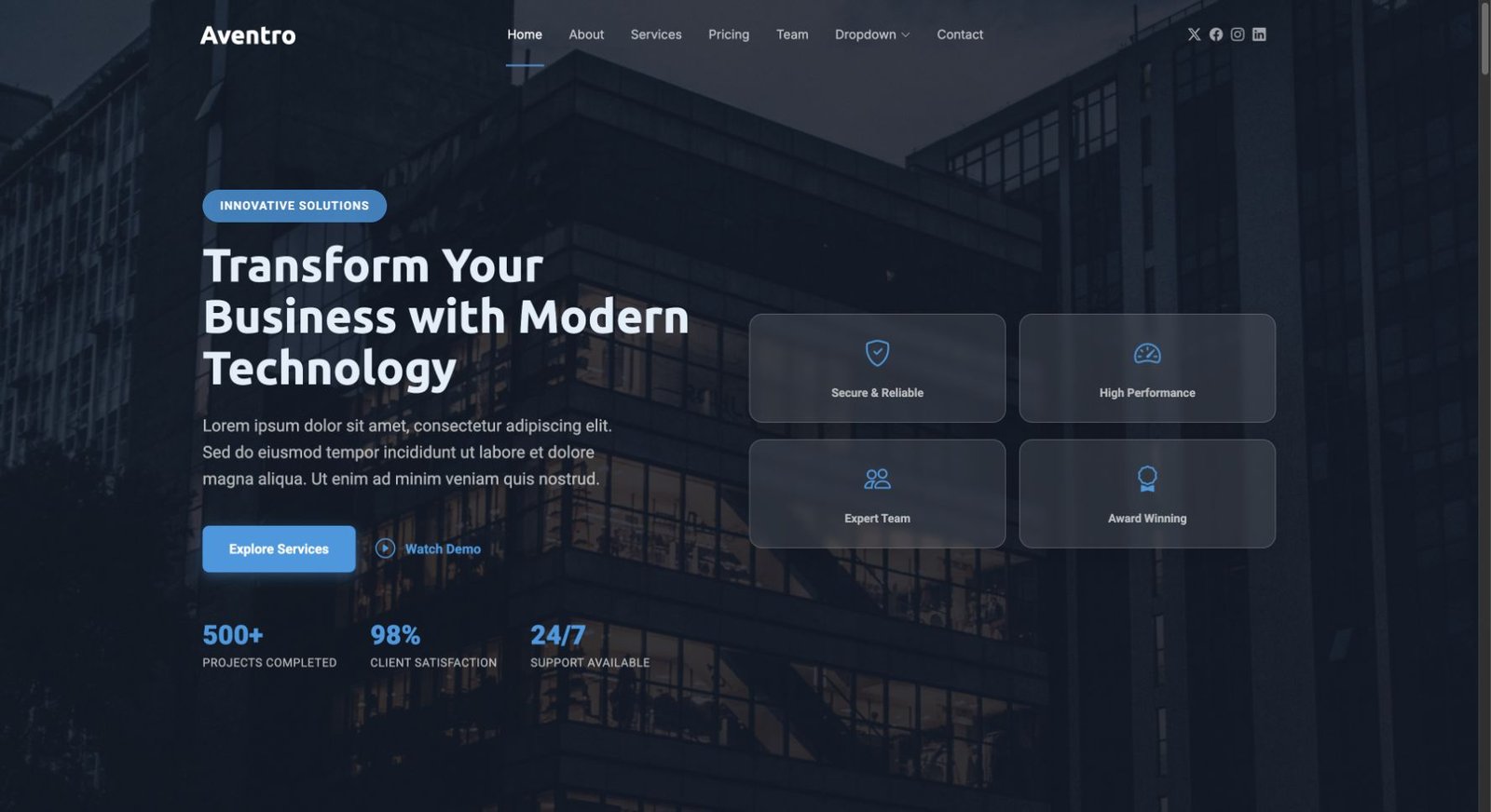 Aventro design preview