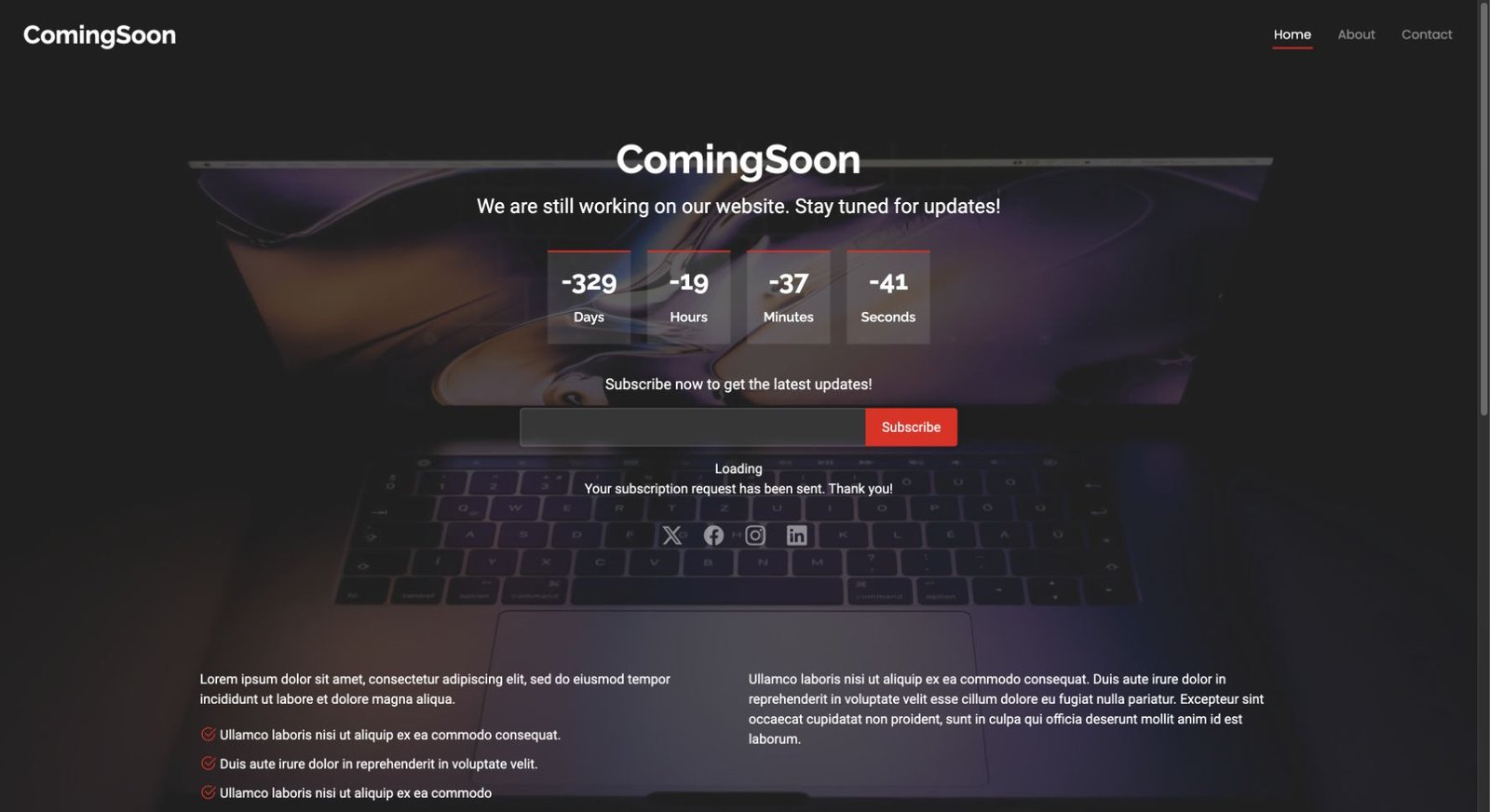ComingSoon design preview