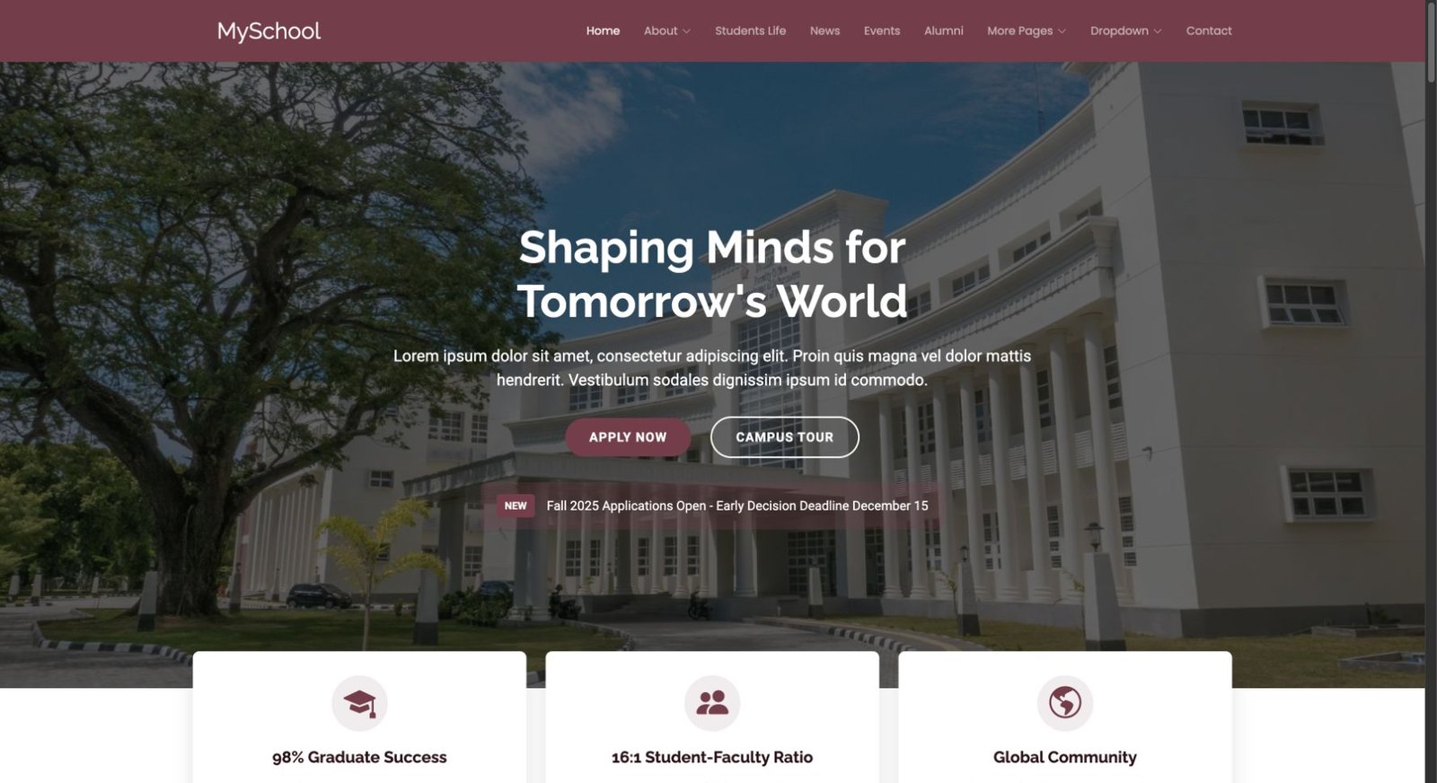 MySchool design preview
