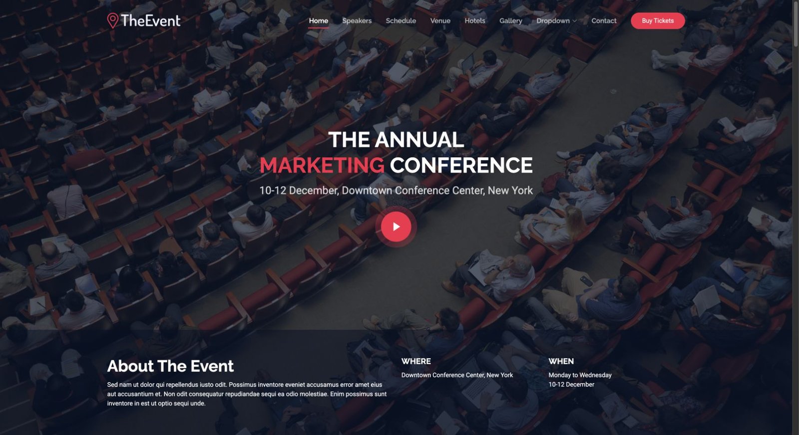TheEvent design preview